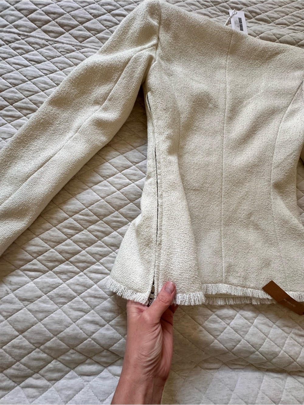 Reformation Cream Colleen Top/Blazer with Gold Buttons size 4 - Picture 4 of 9
